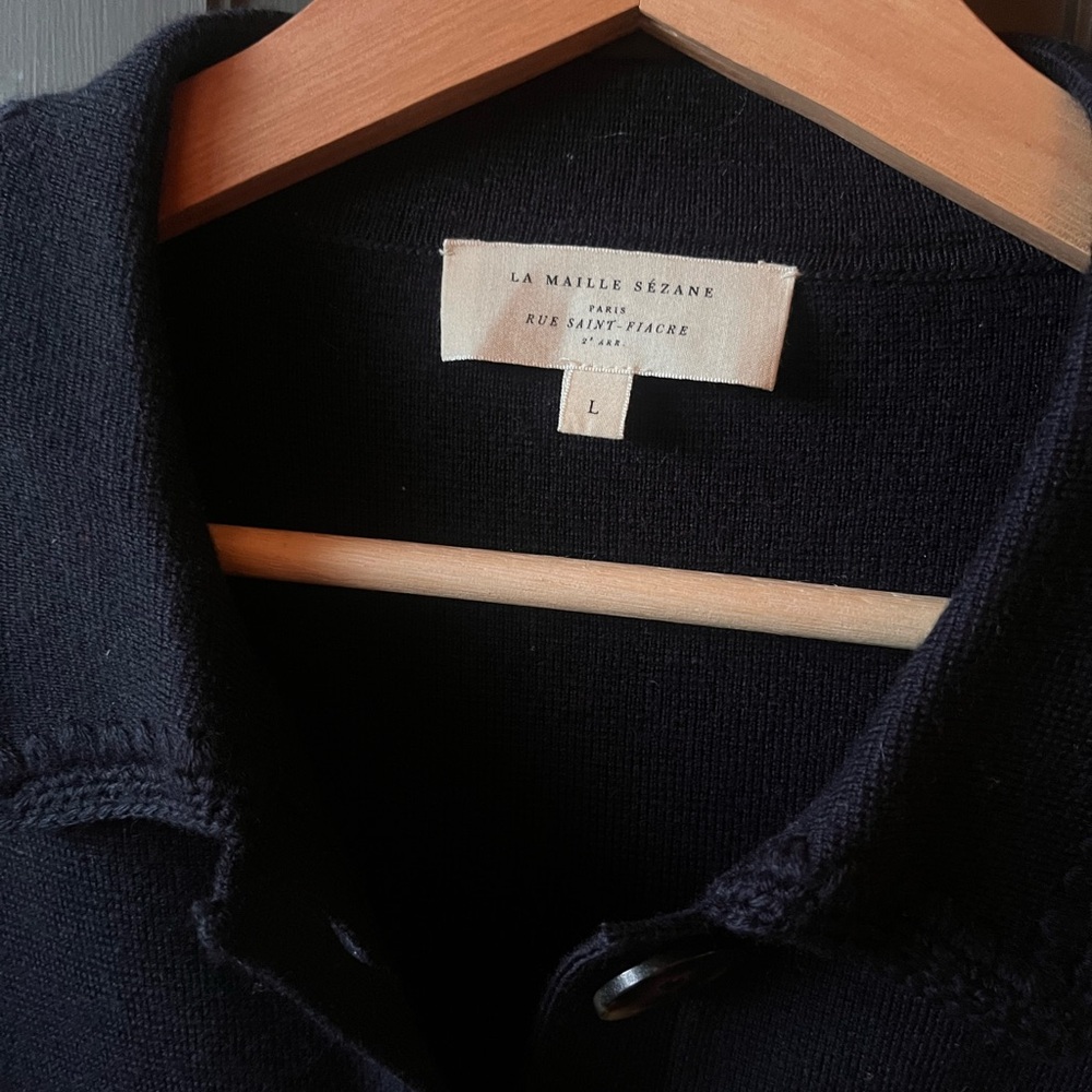Navy Wool Cardigan- Sezane Size L